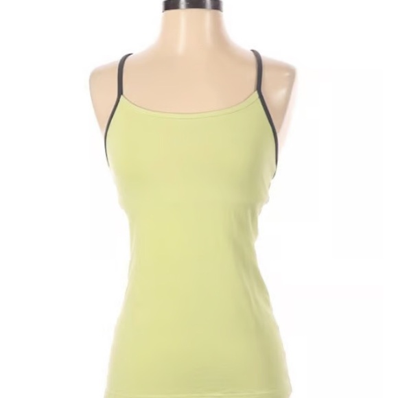 Lululemon Athletica Women's Sz 6 Lime Green T strap running active tank - Picture 2 of 4